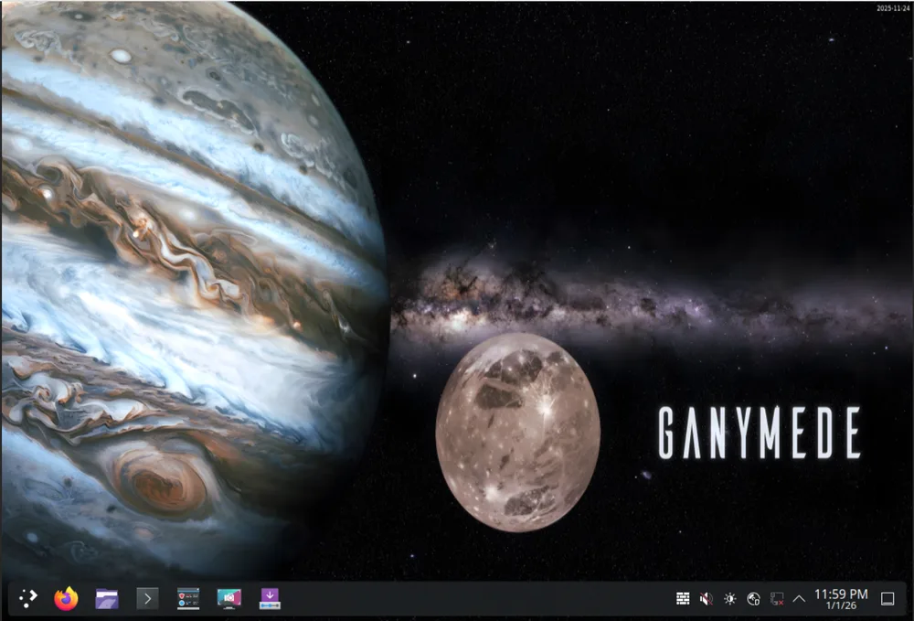 Escritorio de EndeavourOS Ganymede con KDE Plasma